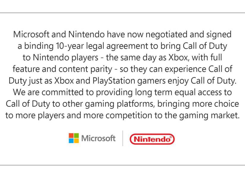 Acuerdo entre Microsoft y Nintendo por 10 años