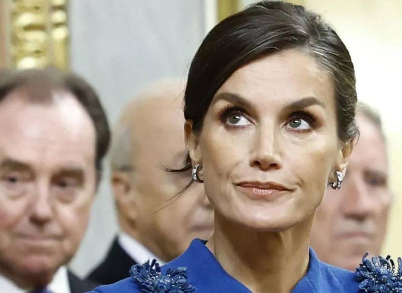 Spanish Queen Letizia attending official dinner ceremony for Spanish King on the ocassion of their official visit to Netherland in Amsterdam on Wednesday, 17 April 2024.