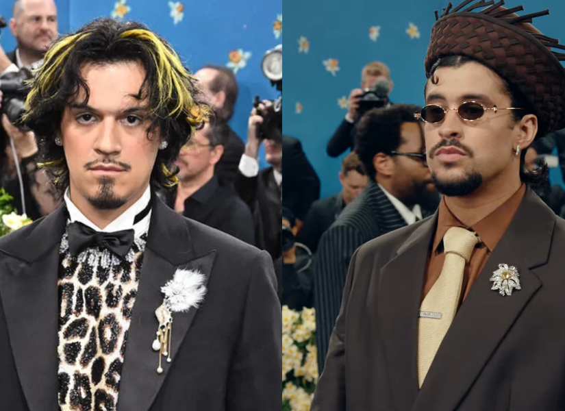 Omar Apollo y Bad Bunny en la Met Gala.