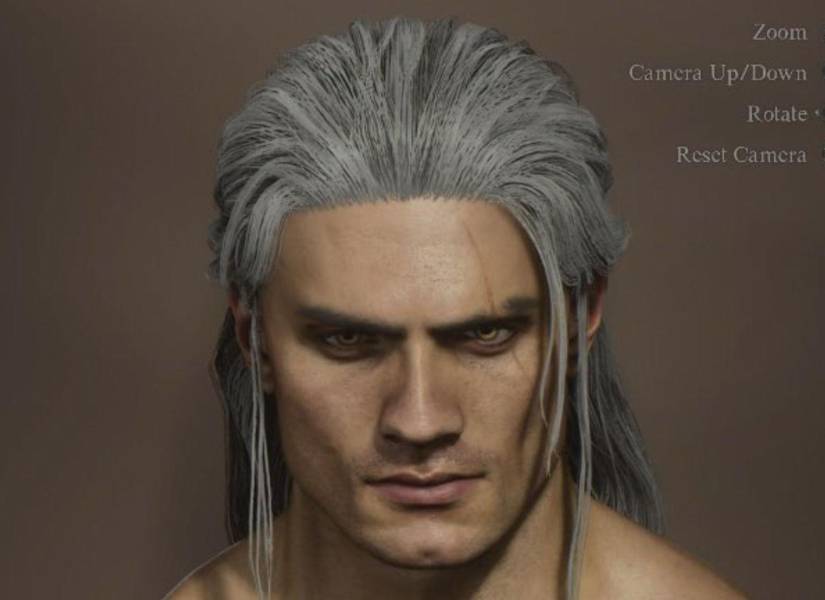 Geralt de Rivia creado con el editor de personajes de Dragon Dogma 2.