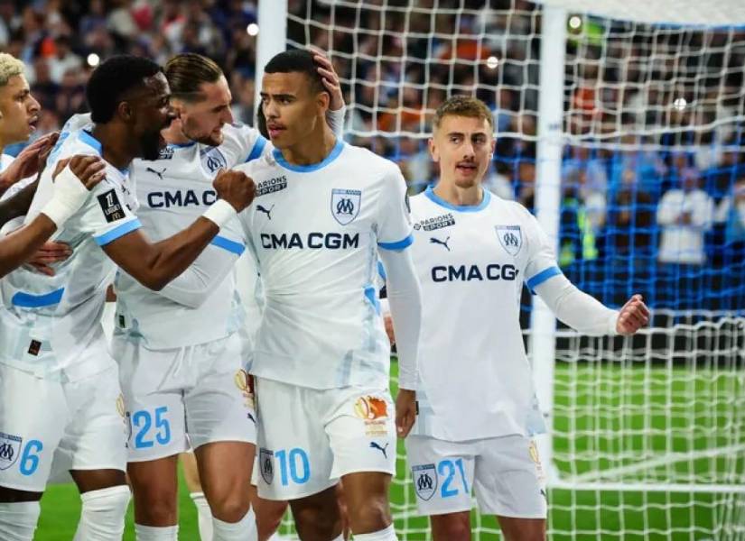 Jugadores del Olympique de Marsella en la pasada temporada.