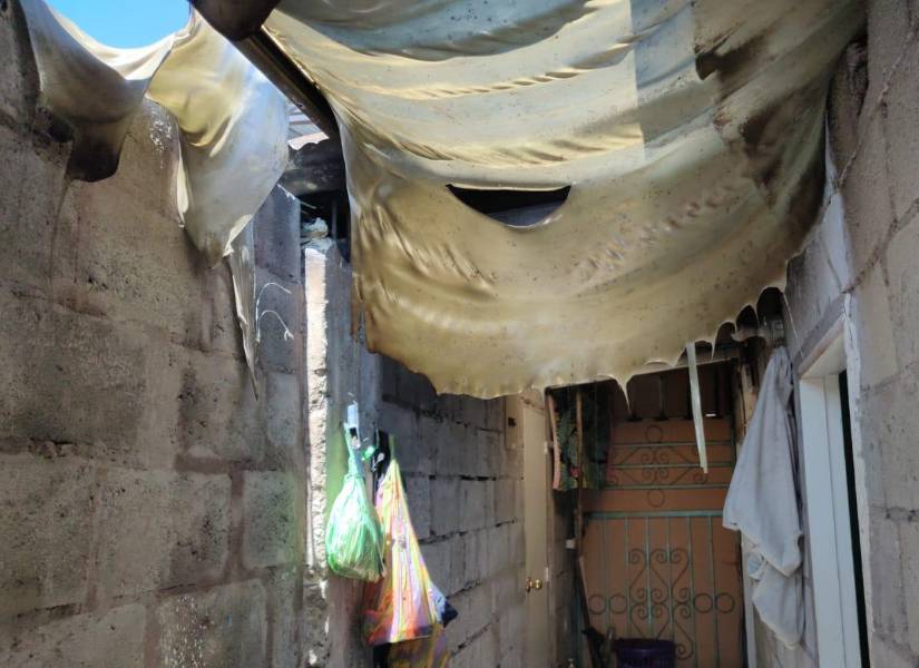 Una parte de la vivienda afectada.