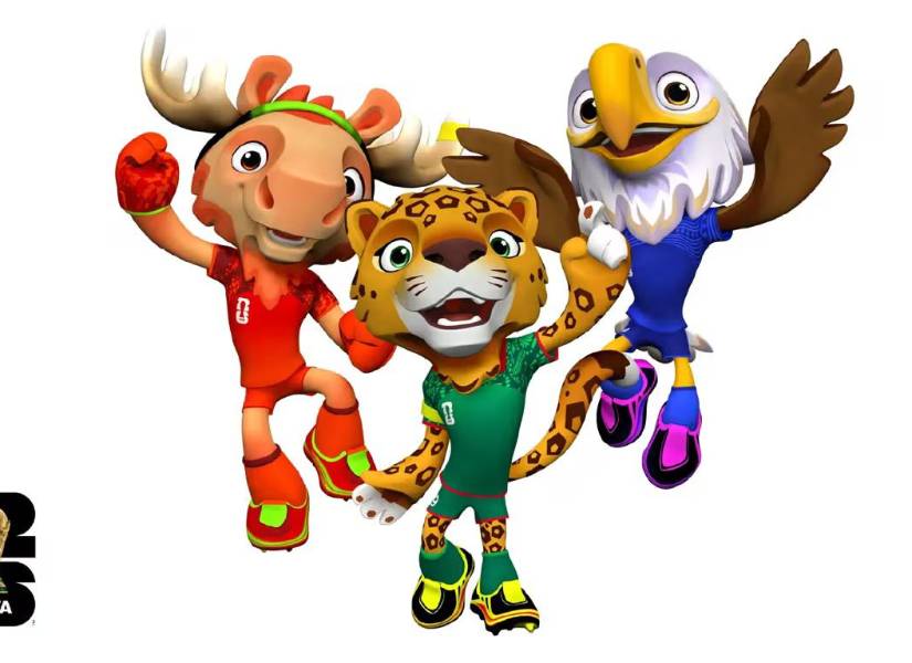 Maple, el alce canadiense; Zayu, el jaguar mexicano, y Clutch, el águila americana son las mascotas del Mundial 2026