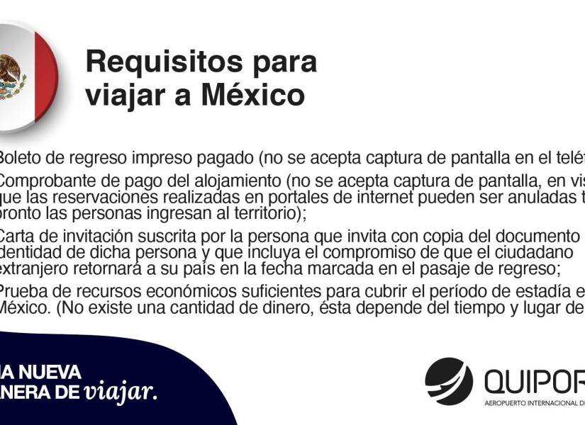 Requisitos para viajar a México.