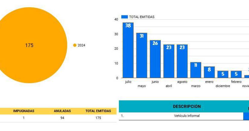 Citaciones a vehículos informales, excepto taxis, en 2024.