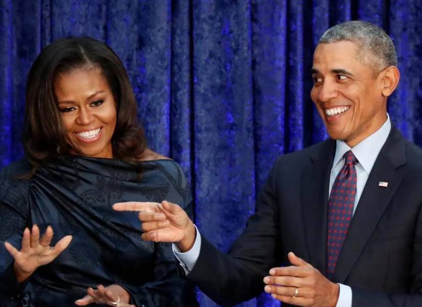 Fotografía de Michelle Obama junto a su esposo, el expresidente de EE. UU.