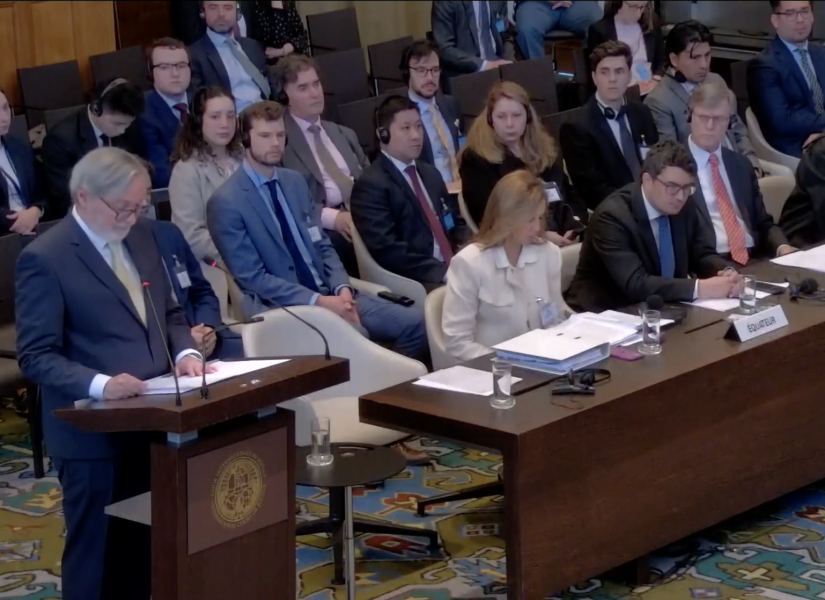 Durante la audiencia en la Corte Internacional de La Haya.