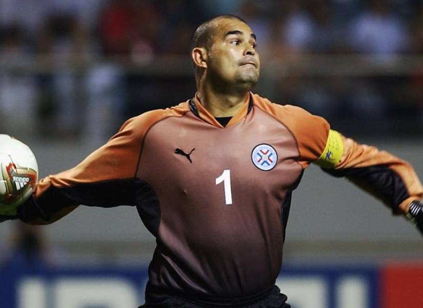 Exportero José Luis Chilavert en un partido con la Selección Paraguaya