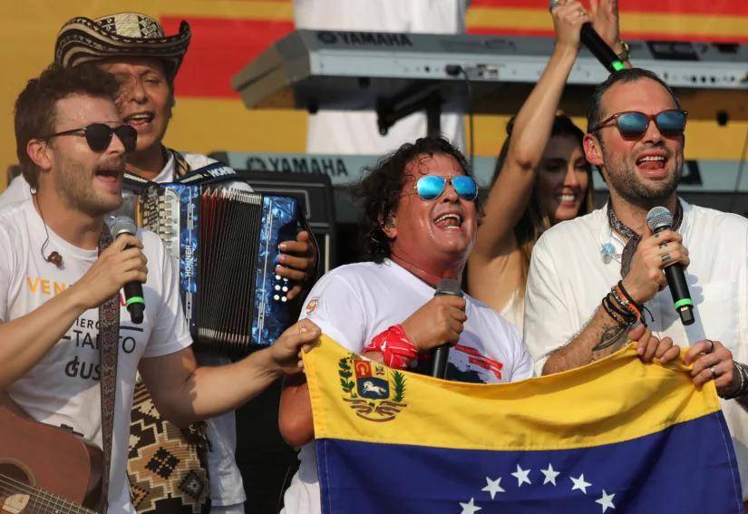 Gusi, Carlos Vives y Santiago Cruz en el Venezuela Aid Live 2019