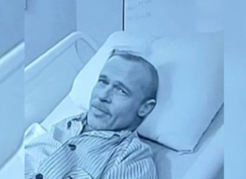 Imagen generada con IA del actor Brad Pitt en el hospital.