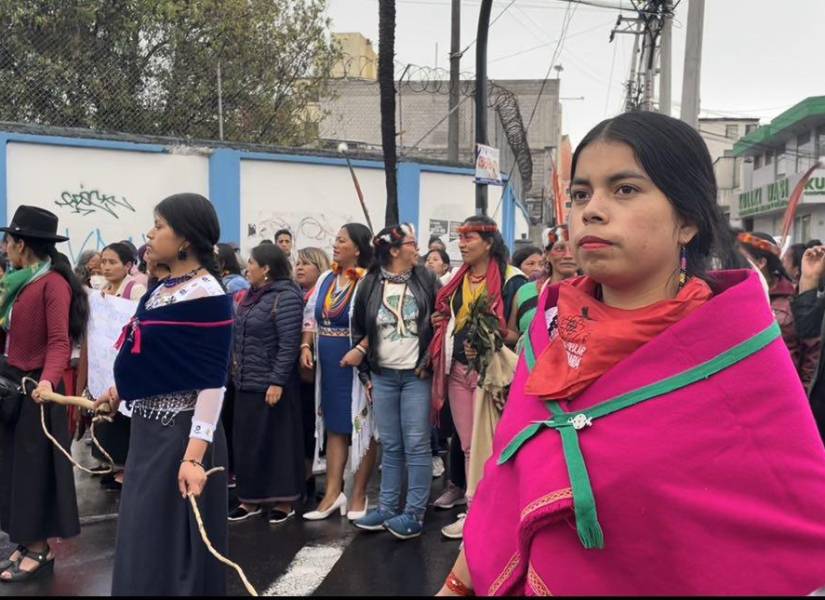 Mujeres indígenas se integraron a la marcha por el 8M.