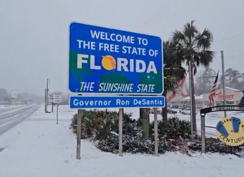 Caída de nieve en el estado de la Florida, en Estados Unidos.