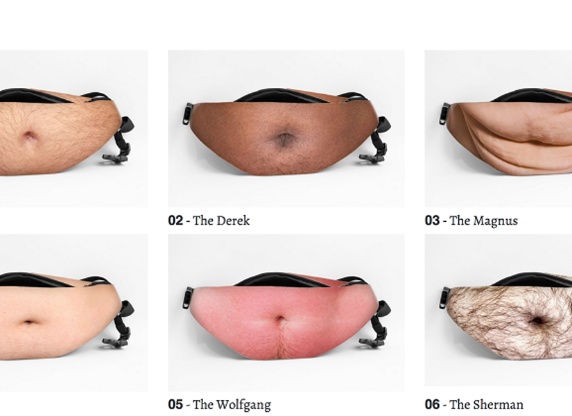 Modelos de canguro con diseño de barriga.