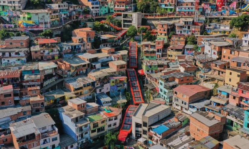 Vista panorámica de Comuna 13, en Medellín.