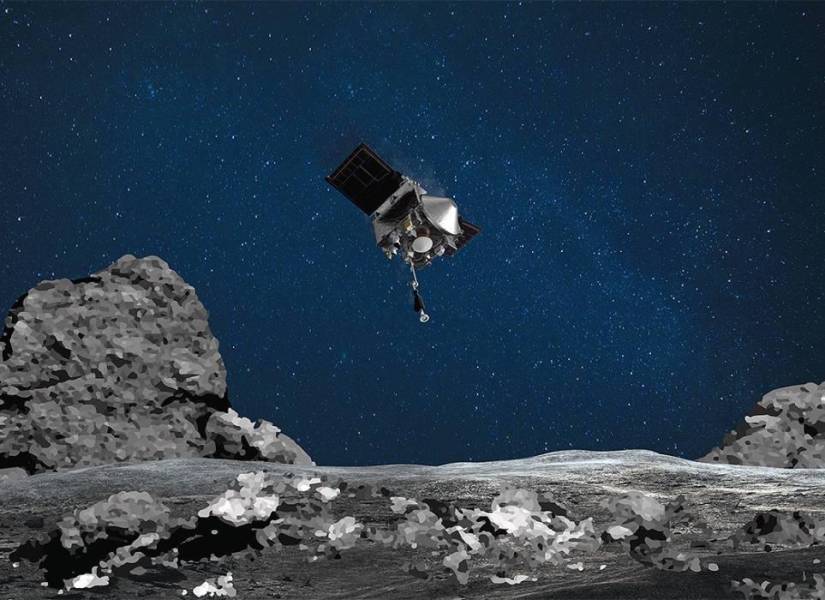 Nave OSIRIS-REx en asteroide Bennu