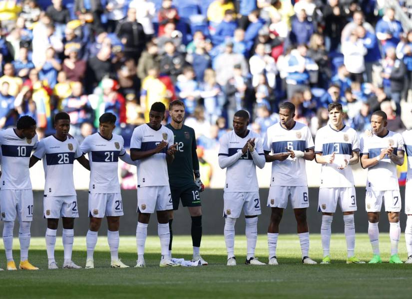 Jugadores de la Selección de Ecuador en el amistoso contra Italia