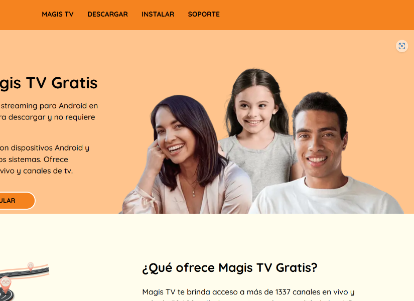 Captura de pantalla a servicio de Magis TV