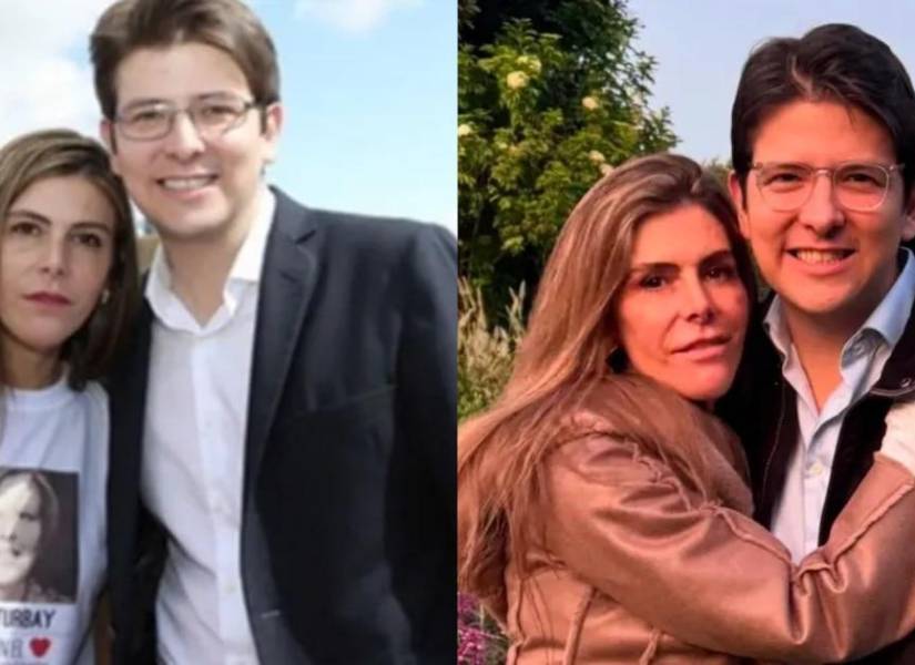 María Carolina Hoyos junto a su hermano Miguel Uribe Turbay.