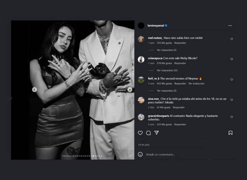 Esta foto de Nicki Nicole aún permanece en el perfil de Lamine Yamal