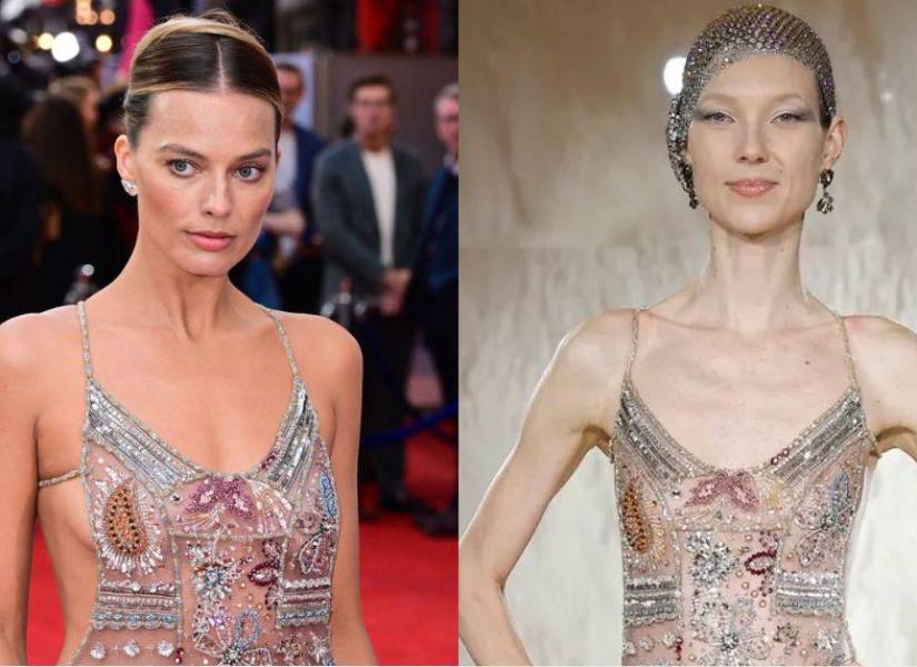 Vestido de Giorgio Armani en el que se inspiró Margot Robbie.