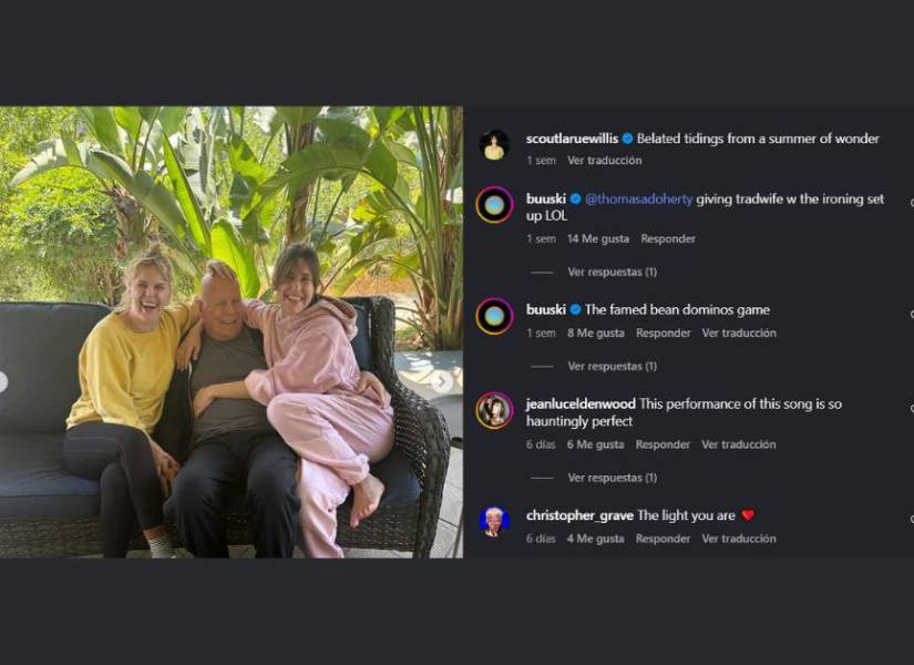 Imagen de la fotografía de Scout Willis con su padre en Instagram.