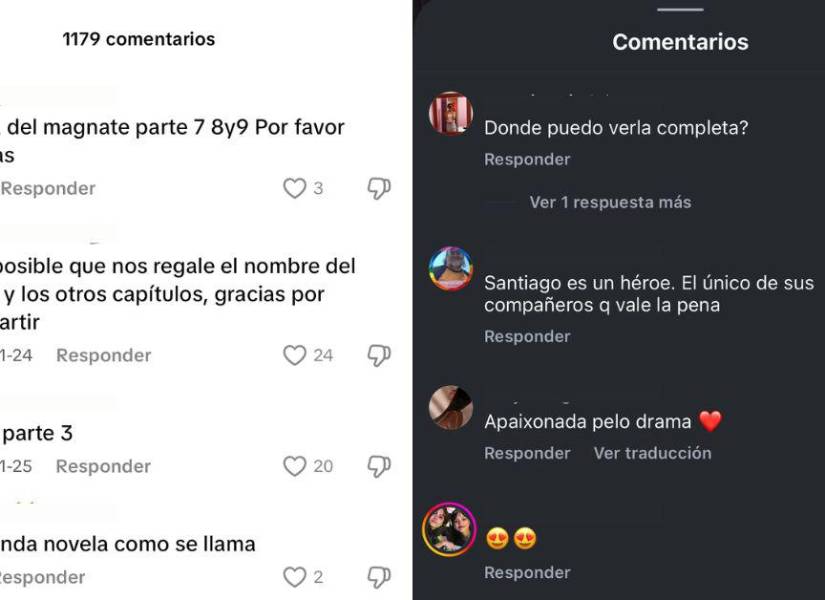 Caja de comentarios de la microserie La Hija de una Madre en TikTok.
