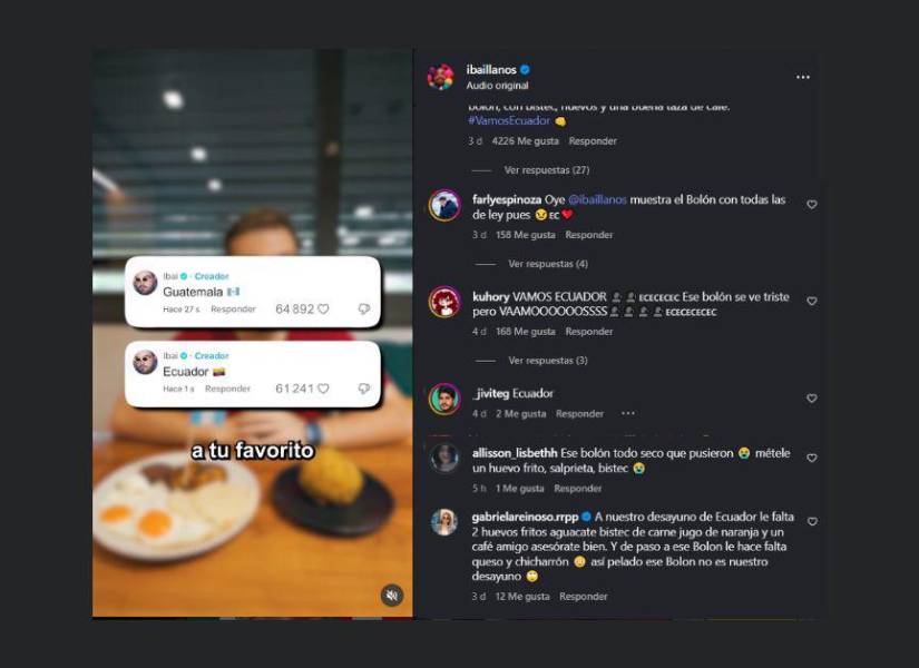 Comentarios contra el bolón en el Instagram de Ibai.