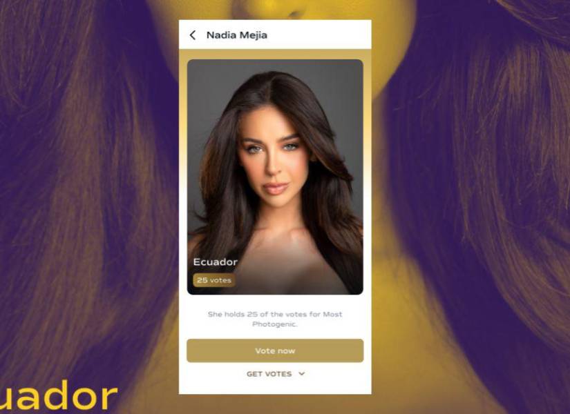 Nadia Mejía en la aplicación de Miss Universe.