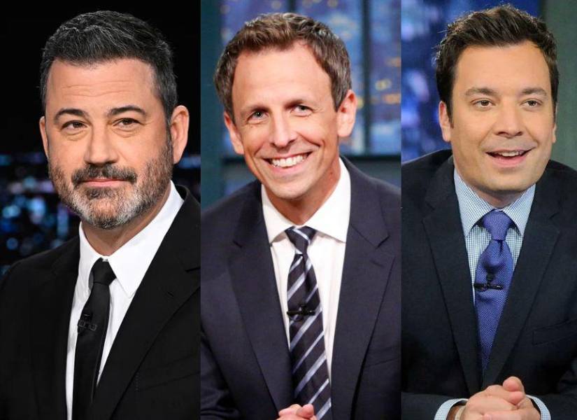 Jimmy Kimmel, Seth Meyers, Jimmy Fallon y Stephen Colbert.