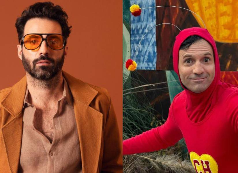 Pablo Cruz caracterizado como el Chapulín Colorado.