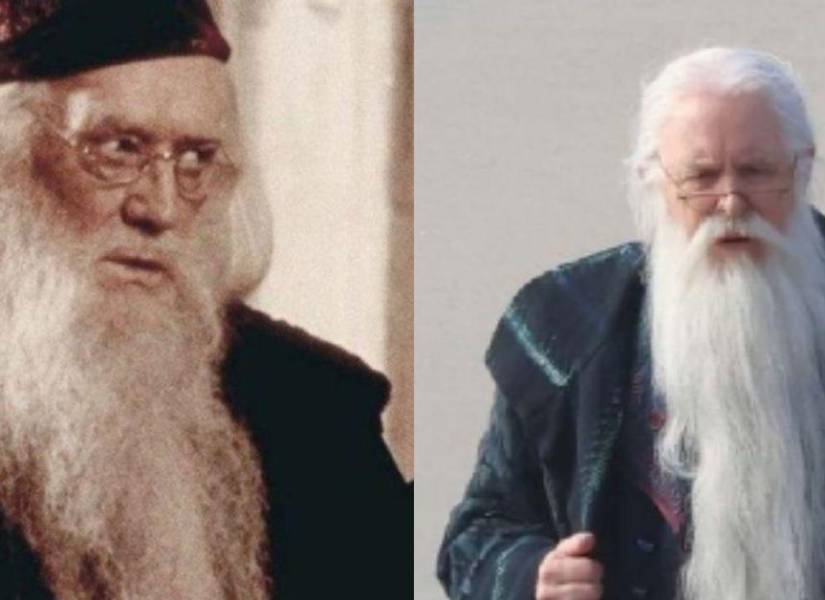 Comparación entre Richard Harris (i) y John Lithgow (d) como Dumbledore.