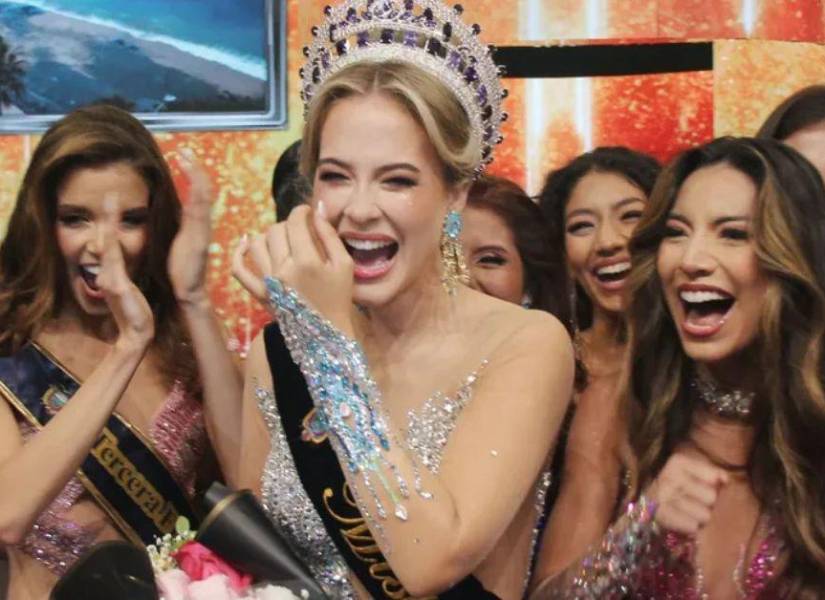 Gisselle Rosales celebrando su triunfo como Miss Ecuador 2025.