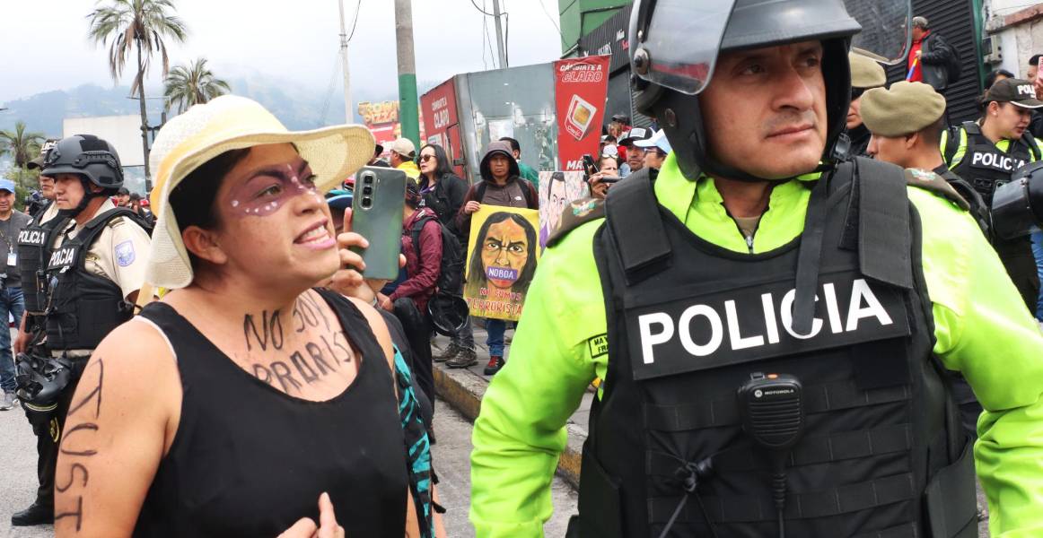 Siete horas duró la jornada de manifestación en Quito este 12 de octubre