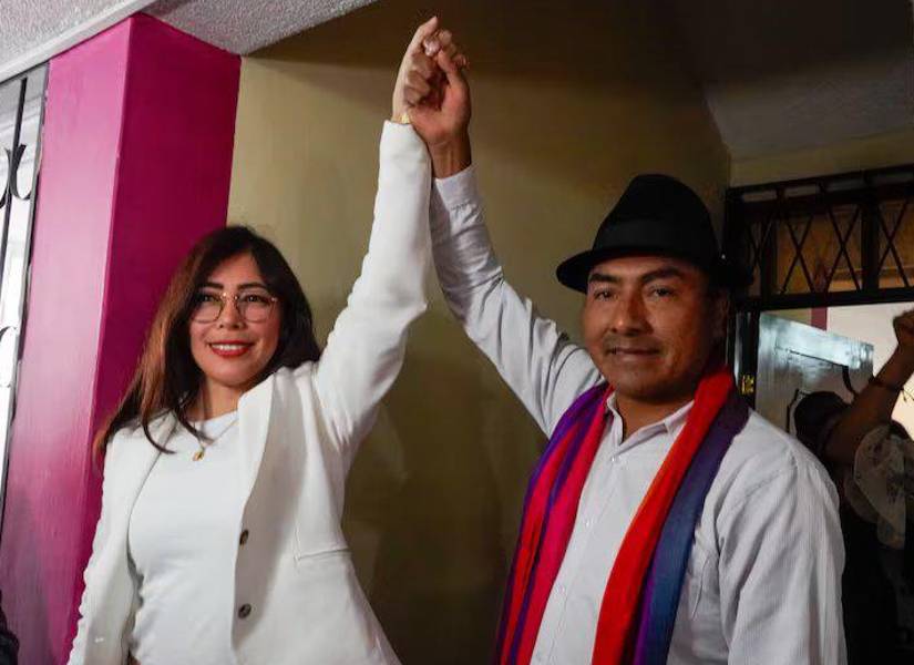 Katiuska Molina y Leonidas Iza.