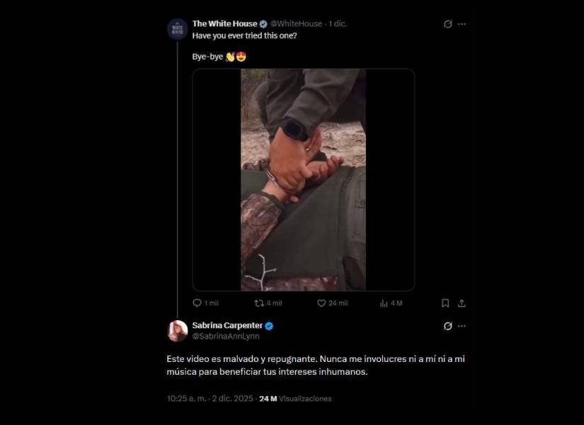 Respuesta de Sabrina Carpenter a publicación de la Casa Blanca.