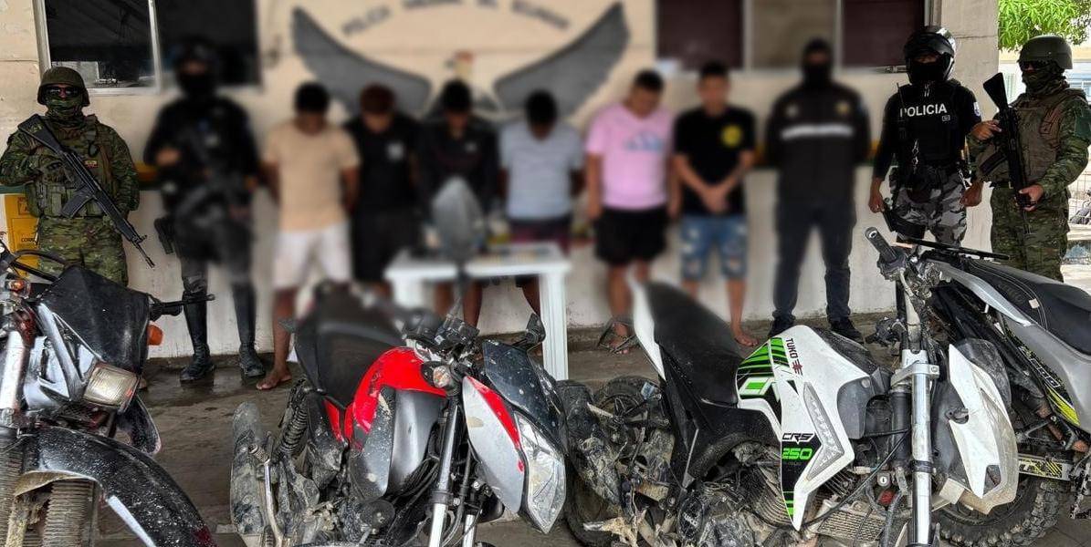 Siete detenidos por tenencia y porte de armas en Playas, Guayas
