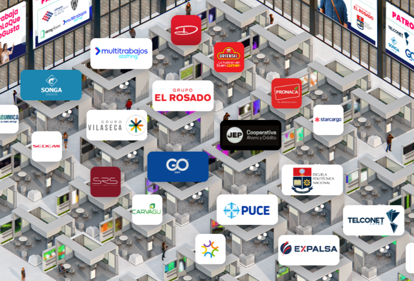 Imagen de todas las empresas que las personas se encontrarán al ingresr en la Feria de Empleos Online Multitrabajos virtual