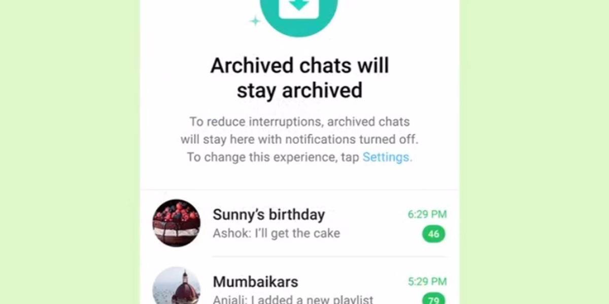 WhatsApp ya permite mantener en silencio los chats archivados