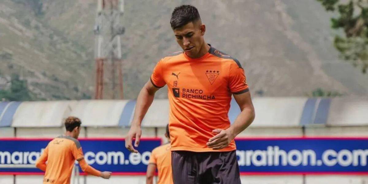 Zaid Romero en un entrenamiento con Liga de Quito