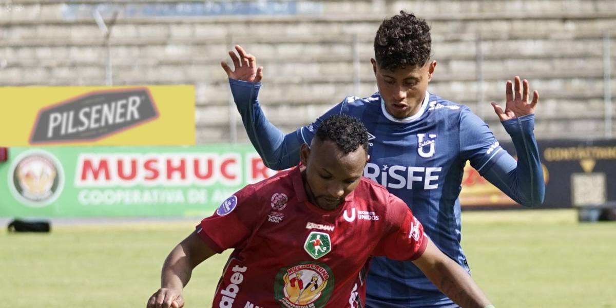 Mushuc Runa sufre pero empata con uno menos contra la Universidad Católica por la Liga Ecuabet
