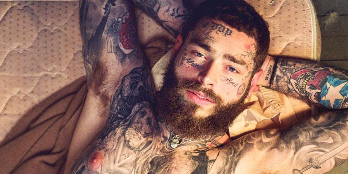 Así se ve Post Malone sin ningún tatuaje en su rostro