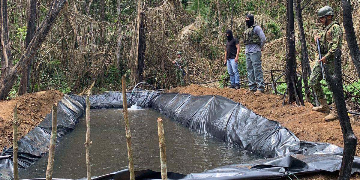 Militares hallaron piscina artesanal para procesar droga en Shushufindi