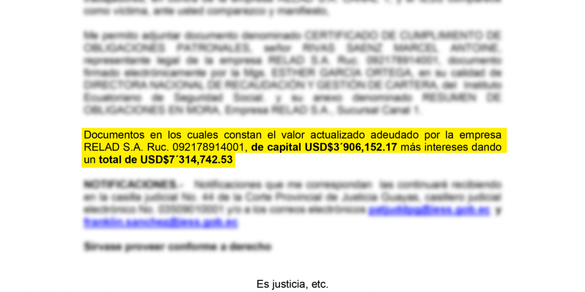 Marcel Rivas fue sentenciado a tres años de cárcel por la deuda millonaria de Canal Uno con el IESS