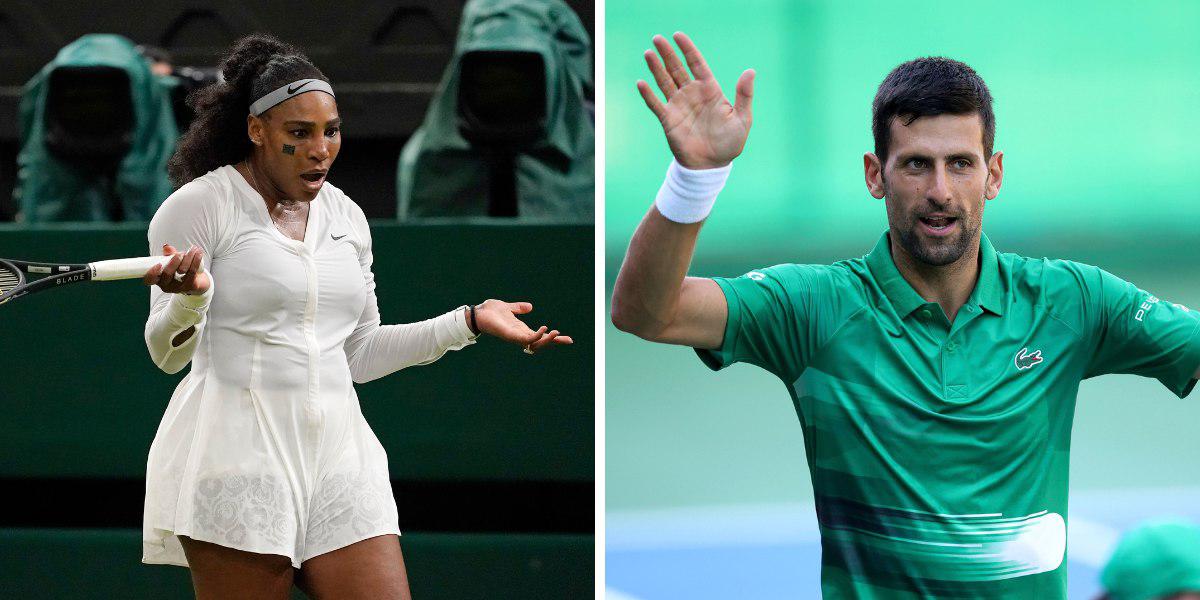 Los tenistas Serena Williams y Novak Djokovic son duda en el US Open