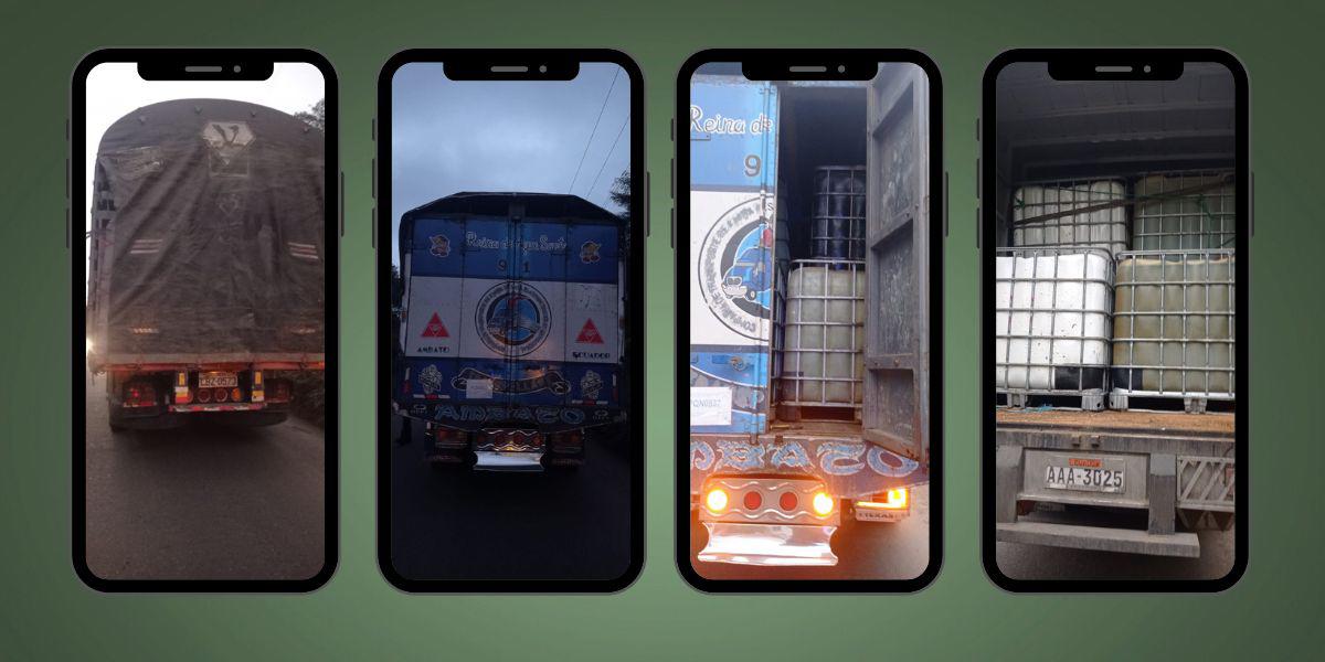 Dos camiones transportaban 11 200 galones de combustible en la vía Cuenca-Pasaje