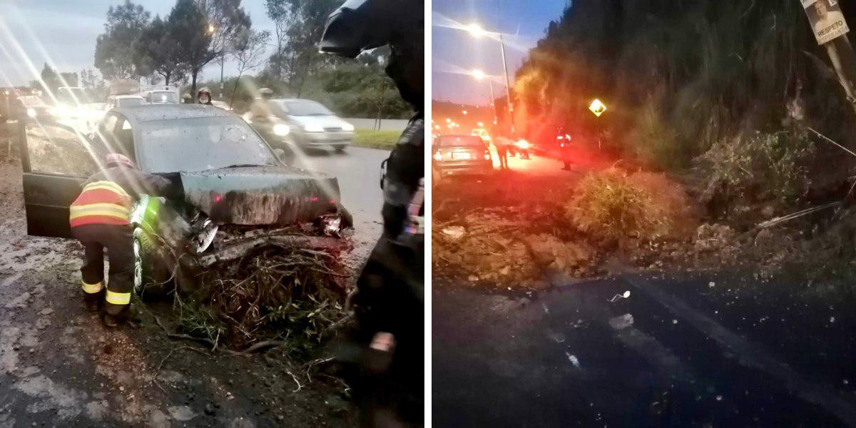 Quito: al menos tres siniestros de tránsito y un deslizamiento de tierra en la Av. Simón Bolívar