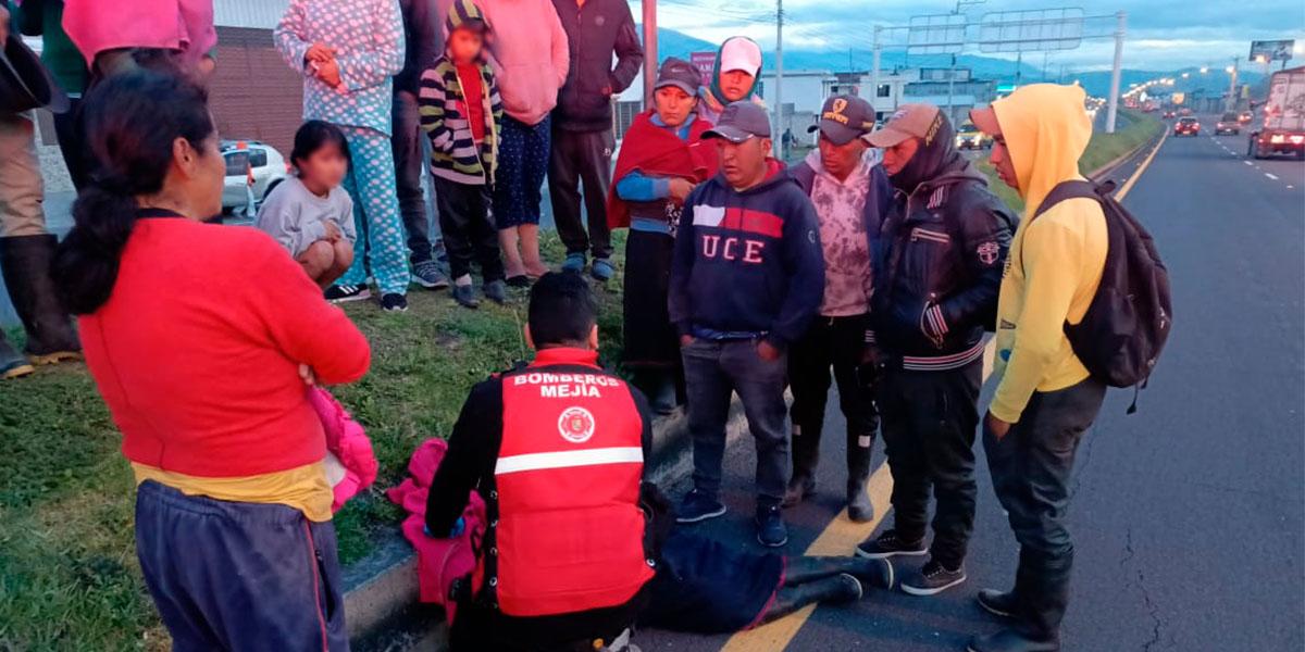 Una mujer falleció atropellada en Machachi, cantón Mejía, en el sur de Quito