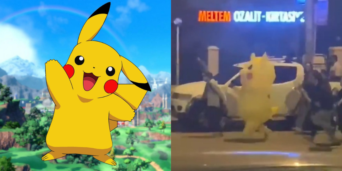 Manifestante disfrazado de Pikachu huye de la policía en plena protesta en Estambul