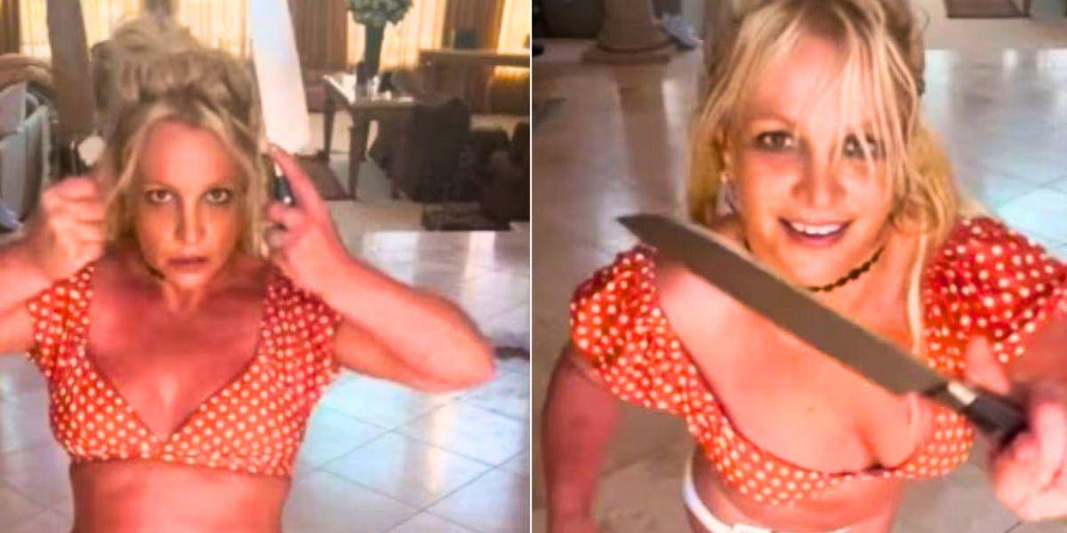 Britney Spears baila con cuchillos y enciende las alarmas a sus fanáticos