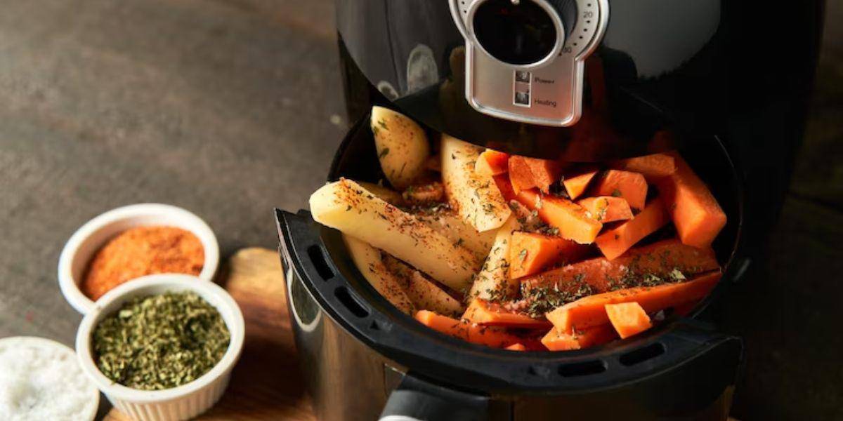 Imagen referencial a la cocción de alimentos en Air Fryer.